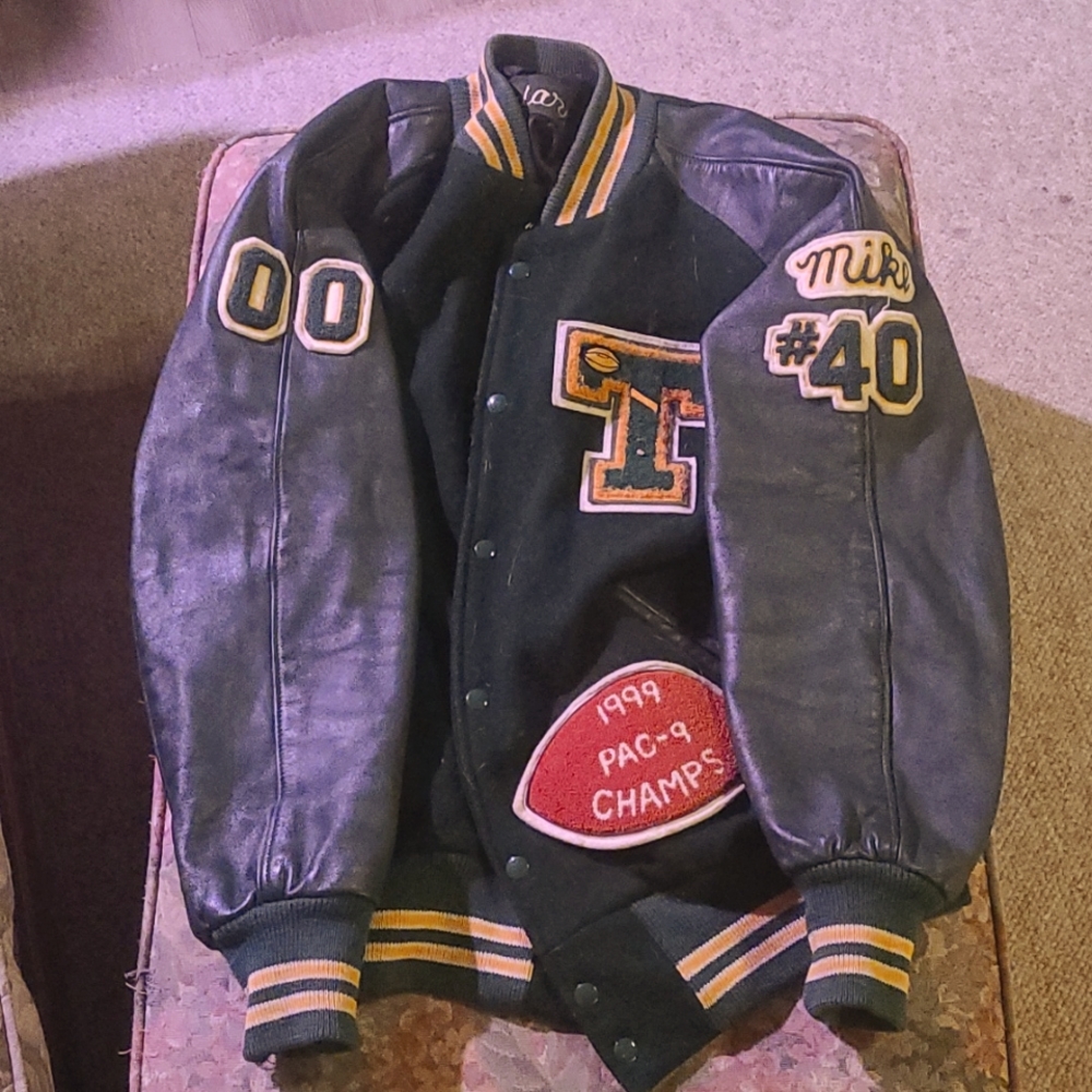 Varsity men's wool high school letterman jacket